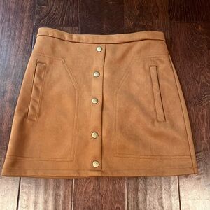 Camel mini skirt. Brand unknown. Unsure of size.